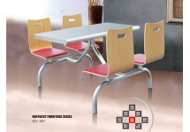 不锈钢连体餐桌椅